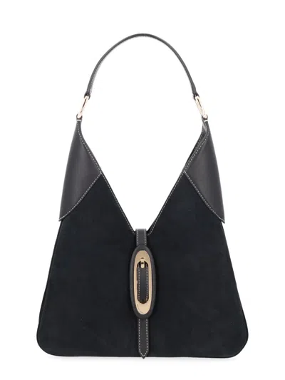 Michael Michael Kors Cornelia Medium Suede Hobo Shoulder Bag In Black