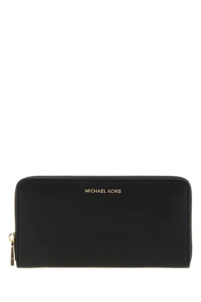 Michael Michael Kors Michael By Michael Kors Jet Set Leather Wallet In Black