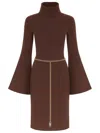 Michael Michael Kors Michael By Michael Kors Knitted Mini Dress In Brown