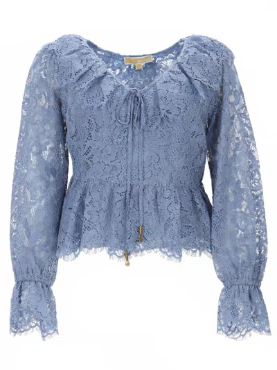 Michael Michael Kors Michael By Michael Kors Lace Top In Blue