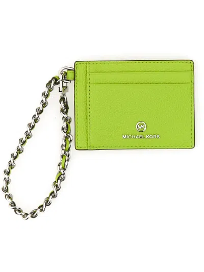 Michael Michael Kors Michael By Michael Kors Leather Card Holder In Green
