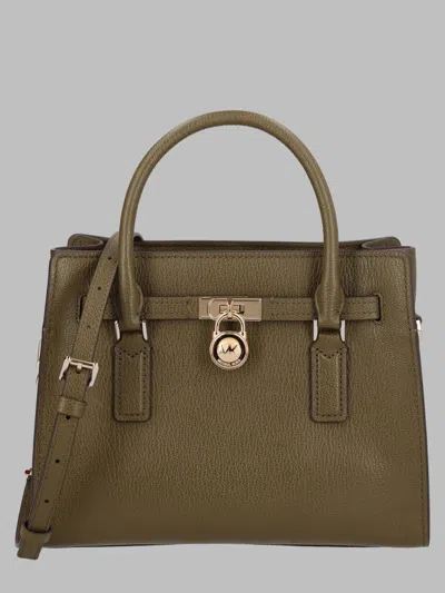 Michael Michael Kors Michael By Michael Kors Leather Top Handle Satchel, 21 Cm X 27.5 Cm X 12 Cm In Green