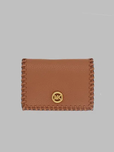 Michael Michael Kors Michael By Michael Kors Leather Trimmed Bifold Wallet In Buff