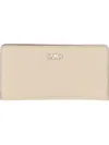 Michael Michael Kors Cow Leather Wallet With Zippered Compartment In Sand