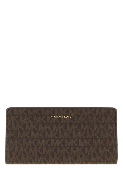 Michael Michael Kors Michael By Michael Kors Lg Slim Snap Wallet In Brown