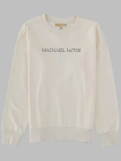Michael Michael Kors Michael By Michael Kors Logo Cotton Sweatshirt In Ivory