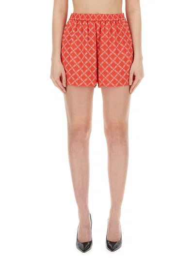 Michael Michael Kors Michael By Michael Kors Logo-embellished Regular Fit Shorts In Red