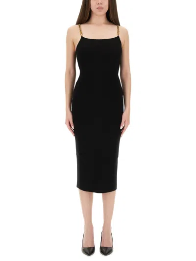 Michael Michael Kors Michael By Michael Kors Longuette Dress With Decorations In Black