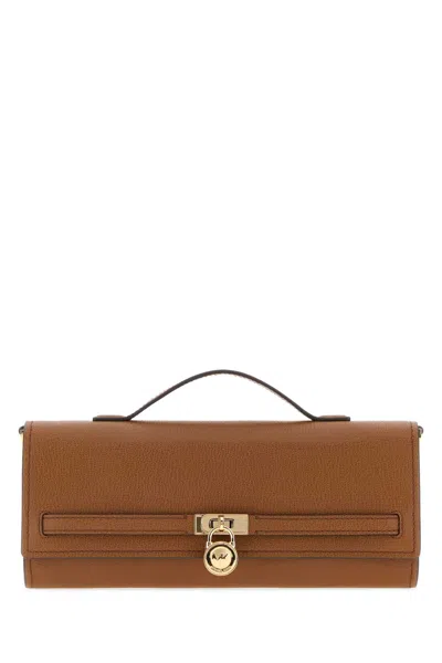Michael Michael Kors Michael By Michael Kors Clutch Top Handle Bag In Brown