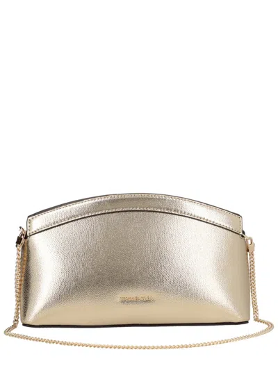 Michael Michael Kors Michael By Michael Kors Metallic Leather Crossbody Clutch Bag In Gold