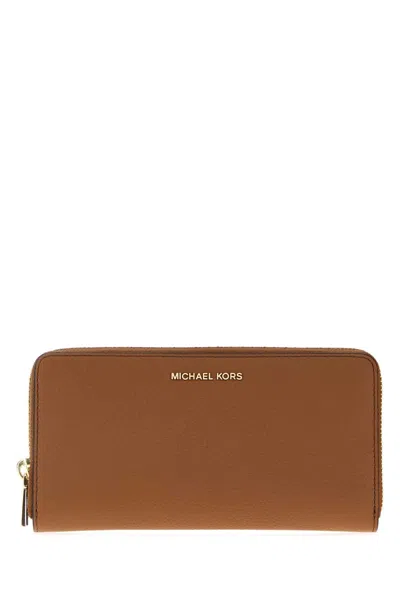 Michael Michael Kors Michael By Michael Kors Michael Jet Set Leather Wallet In Camel