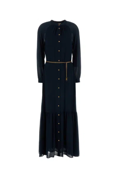 Michael Michael Kors Michael By Michael Kors Michael-style Crepe Shirt Dress With Lined Finish In Blue