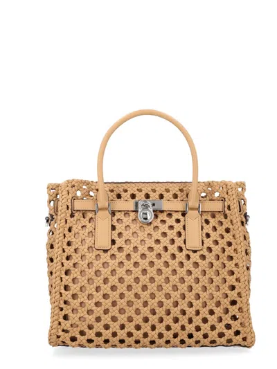 Michael Michael Kors Michael By Michael Kors Mini Handbag In Soft Textured Fabric In White