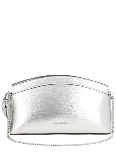 Michael Michael Kors Michael By Michael Kors Mini Leather Shoulder Bag In Silver
