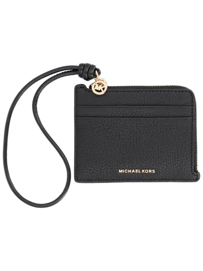 Michael Michael Kors Michael By Michael Kors Mini Leather Wallet For Women In Black