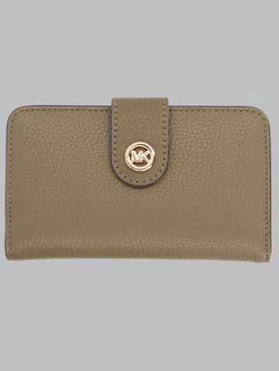 Michael Michael Kors Michael By Michael Kors Mk Pop Charm Medium Mini Wallet 8.2 Cm X 12.7 Cm X 1.3 Cm In 100% Cow Leathe In Gray