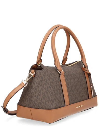 Michael Michael Kors Michael By Michael Kors Monogram Satchel Bag With Crossbody Strap In Brown