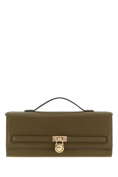 Michael Michael Kors Michael By Michael Kors Olive Green Leather Medium Hamilton Moderne Handbag