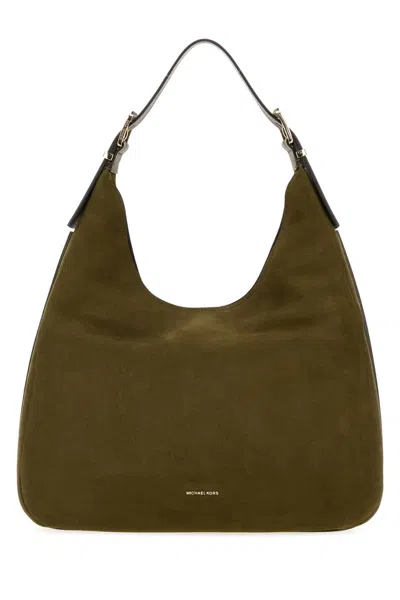 Michael Michael Kors Michael By Michael Kors Olive Green Nubuck Large Nolita Shopping Bag