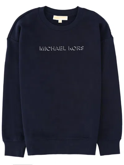 Michael Michael Kors Michael By Michael Kors Organic Cotton Logo Sweatshirt For Women In Blue