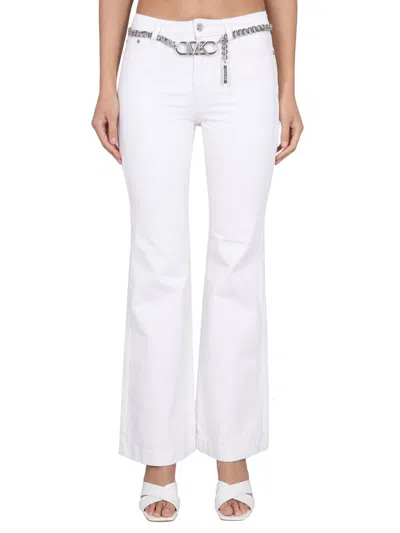 Michael Michael Kors Michael By Michael Kors Pants With Logo Belt In White