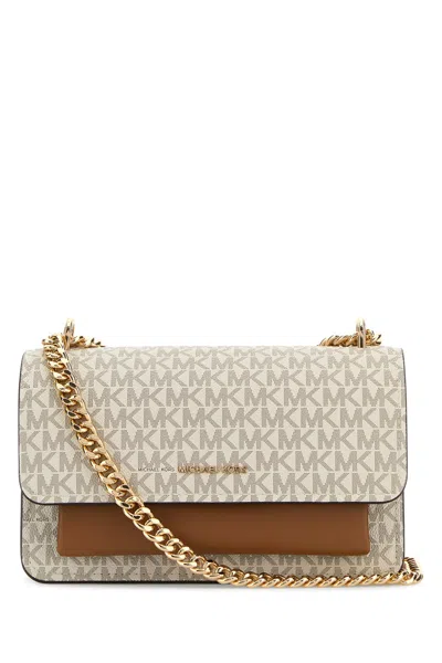 Michael Michael Kors Michael By Michael Kors Printed Canvas And Leather Claire Shoulder Bag