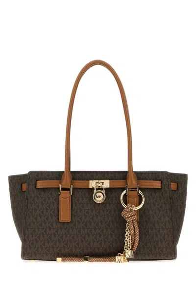 Michael Michael Kors Michael By Michael Kors Printed Canvas Hamilton Shoulder Handbag In Brown