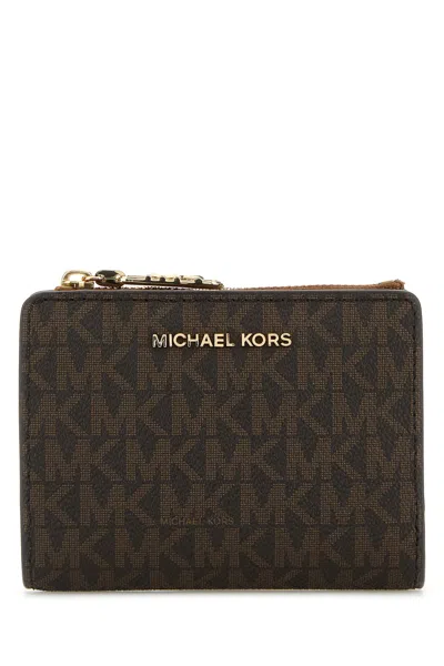 Michael Michael Kors Michael By Michael Kors Printed Canvas Wallet In White