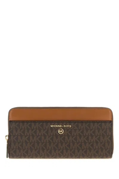 Michael Michael Kors Michael By Michael Kors Printed Canvas Wallet In White