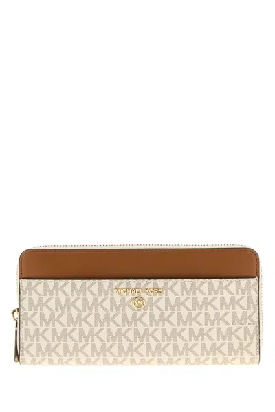 Michael Michael Kors Michael By Michael Kors Printed Canvas Wallet In White