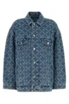 Michael Michael Kors Empire Diamond Jacquard Oversized Denim Jacket In White