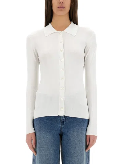 Michael Michael Kors Michael By Michael Kors Ribbed Cardigan In White