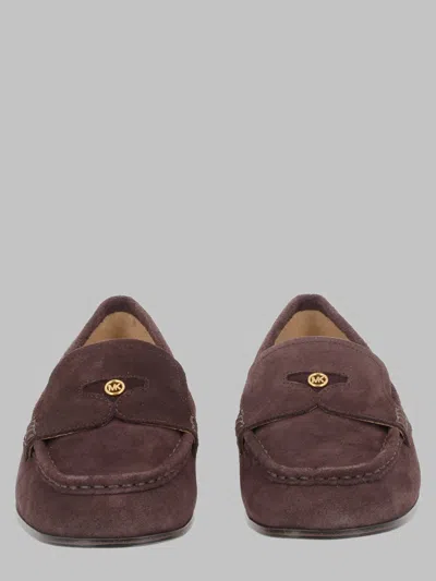 Michael Michael Kors Michael By Michael Kors Suede Loafers With Logo Accent In Brown