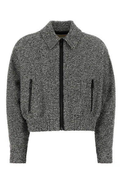 Michael Michael Kors Michael By Michael Kors Two-tone Tweed Bomber Jacket In Multicoloured