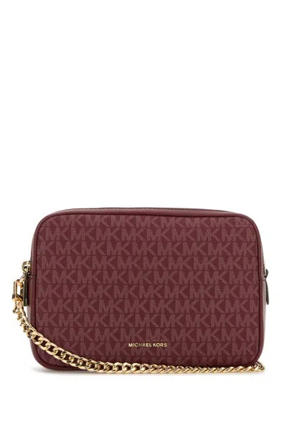 MICHAEL MICHAEL KORS MICHAEL BY MICHAEL KORS TYRIAN PURPLE CANVAS MEDIUM BRYANT SHOULDER BAG