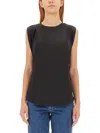 Michael Michael Kors Shoulder Pad Top In Black