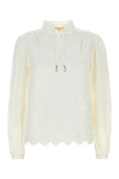 Michael Michael Kors Michael By Michael Kors White Cotton Blouse