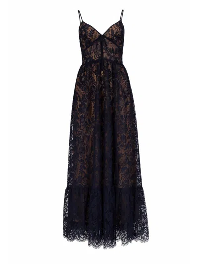 Michael Michael Kors Michael By Michael Kors Women's Lace Maxi Dress In Blue