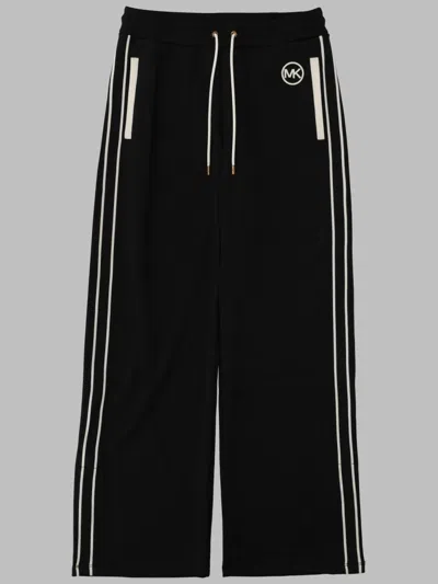 Michael Michael Kors Michael By Michael Kors Women's Wide-leg Track Pants With Side Stripes In Black