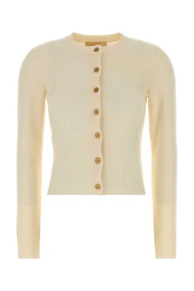 Michael Michael Kors Michael By Michael Kors Wool-blend Stretch Cardigan In Yellow