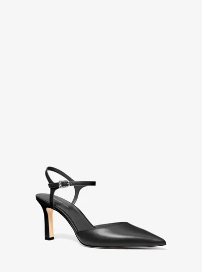 Michael Michael Kors Michael Kors Amara Leather Mid Pump In Black