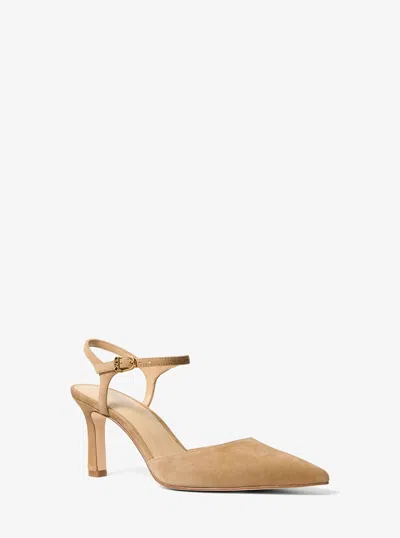Michael Michael Kors Michael Kors Amara Suede Slingback Pump In Brown