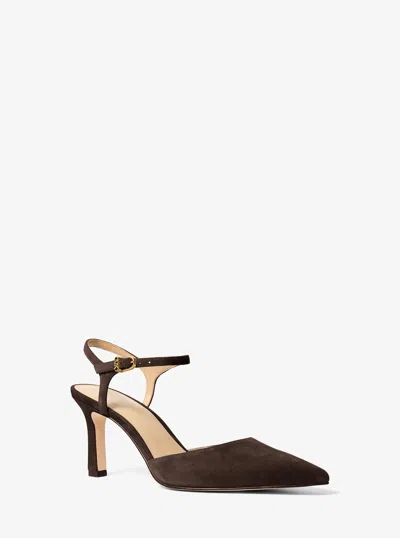 Michael Michael Kors Michael Kors Amara Suede Slingback Pump In Brown