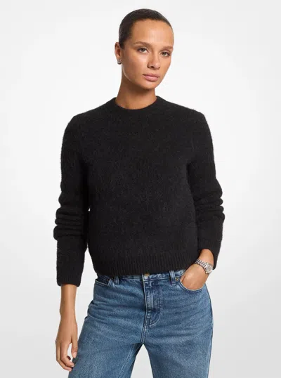 Michael Michael Kors Michael Kors Brushed Alpaca Blend Sweater In Black