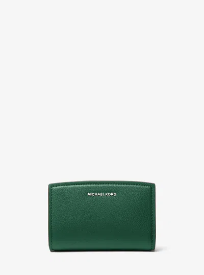 Michael Michael Kors Michael Kors Bryant Medium Pebbled Leather Wallet In Green