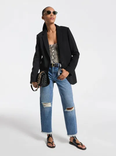 Michael Michael Kors Michael Kors Crepe Blazer In Black