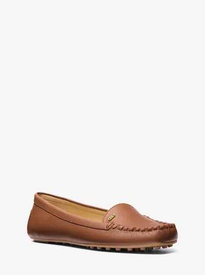 Michael Michael Kors Michael Kors Eve Leather Moccasin In Brown