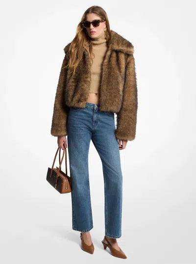 Michael Michael Kors Michael Kors Faux Fur Jacket In Brown