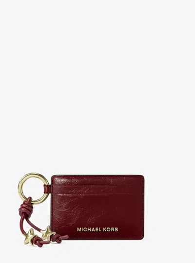 Michael Michael Kors Michael Kors Jet Set Card Case With Charms In Red