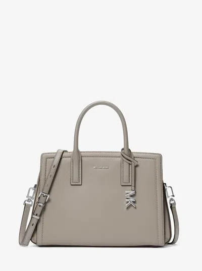 Michael Michael Kors Michael Kors Laila Medium Color-block Leather Satchel In Brown